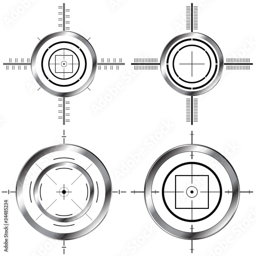 Gun sight set isolated over white background