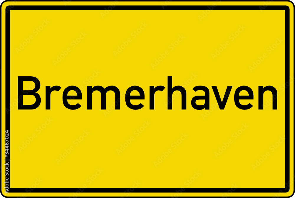 Bremerhaven Ortstafel Ortseingang Schild Verkehrszeichen Bremerhaven Ortstafel Ortseingang Schild Verkehrszeichen