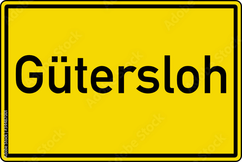 Gütersloh Ortstafel Ortseingang Schild Verkehrszeichen