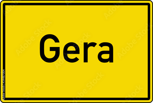 Gera Ortstafel Ortseingang Schild Verkehrszeichen