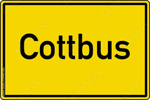 Cottbus Ortstafel Ortseingang Schild Verkehrszeichen