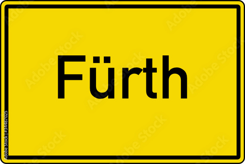 Fürth Ortstafel Ortseingang Schild Verkehrszeichen