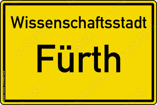 Fürth Ortstafel Ortseingang Schild Verkehrszeichen