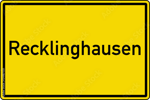 Recklinghausen Ortstafel Ortseingang Schild Verkehrszeichen