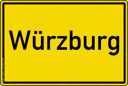 Würzburg Ortstafel Ortseingang Schild Verkehrszeichen