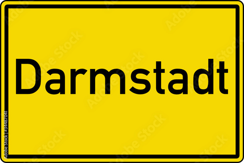 Darmstadt Ortstafel Ortseingang Schild Verkehrszeichen
