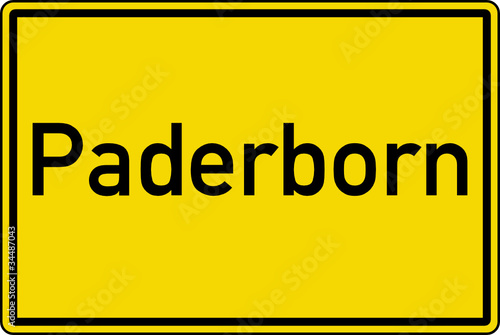 Paderborn Ortstafel Ortseingang Schild Verkehrszeichen