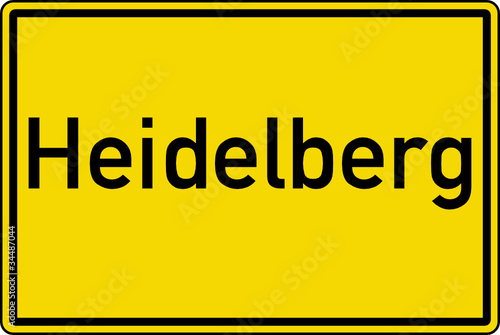 Heidelberg Ortstafel Ortseingang Schild Verkehrszeichen