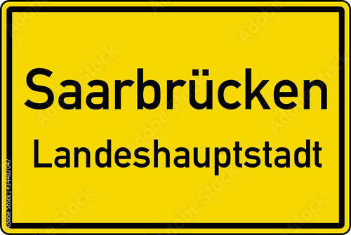 Saarbrücken Ortstafel Ortseingang Schild Verkehrszeichen