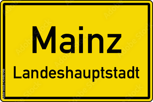 Mainz Ortstafel Ortseingang Schild Verkehrszeichen