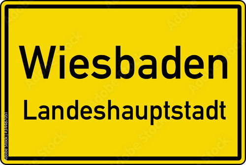 Wiesbaden Ortstafel Ortseingang Schild Verkehrszeichen