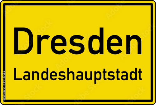 Dresden Ortstafel Ortseingang Schild Verkehrszeichen