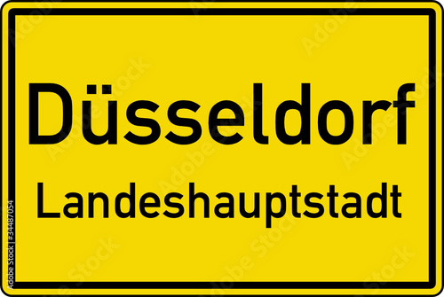 Düsseldorf Ortstafel Ortseingang Schild Verkehrszeichen