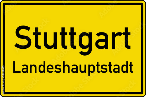 Stuttgart Ortstafel Ortseingang Schild Verkehrszeichen