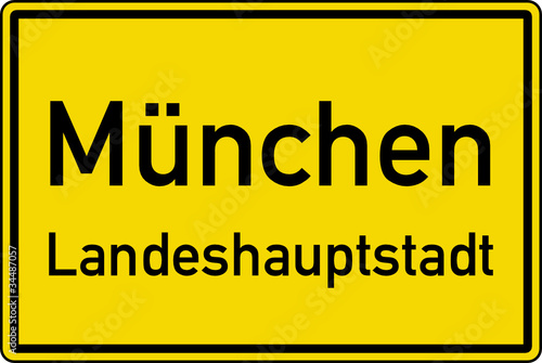 München Ortstafel Ortseingang Schild Verkehrszeichen