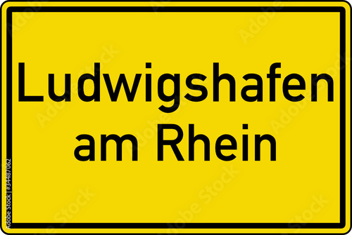 Ludwigshafen am Rhein Ortstafel Ortseingang Schild