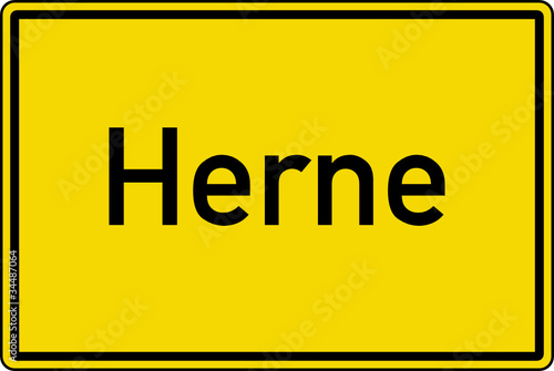 Herne Ortstafel Ortseingang Schild Verkehrszeichen