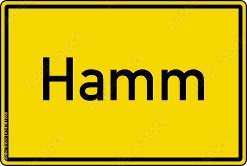 Hamm Ortstafel Ortseingang Schild Verkehrszeichen