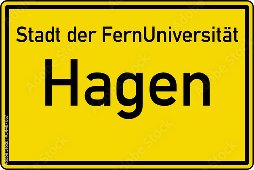 Hagen Ortstafel Ortseingang Schild Verkehrszeichen