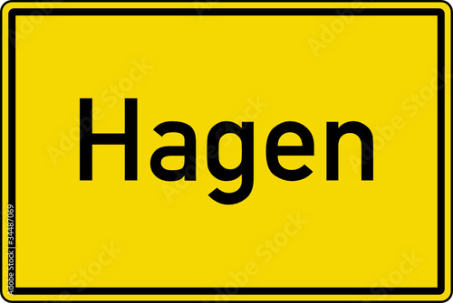 Hagen Ortstafel Ortseingang Schild Verkehrszeichen