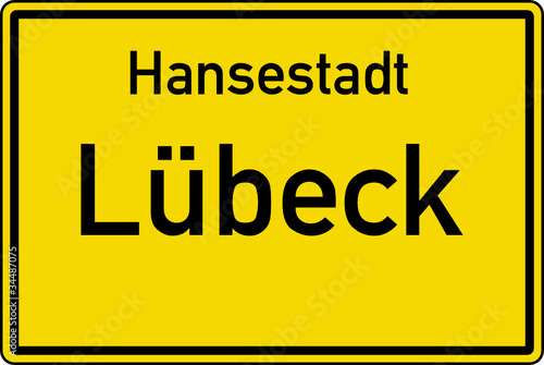 Lübeck Ortstafel Ortseingang Schild Verkehrszeichen