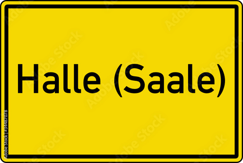 Halle (Saale) Ortstafel Ortseingang Schild