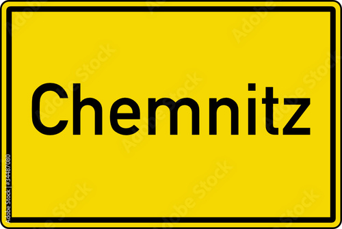 Chemnitz Ortstafel Ortseingang Schild Verkehrszeichen