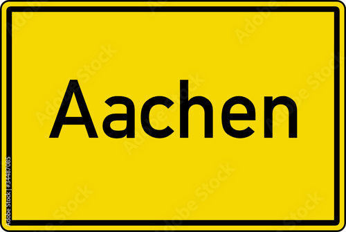 Aachen Ortstafel Ortseingang Schild Verkehrszeichen
