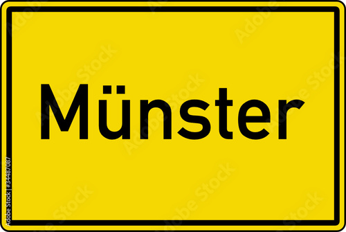 Münster Ortstafel Ortseingang Schild Verkehrszeichen