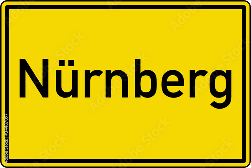 Nürnberg Ortstafel Ortseingang Schild Verkehrszeichen