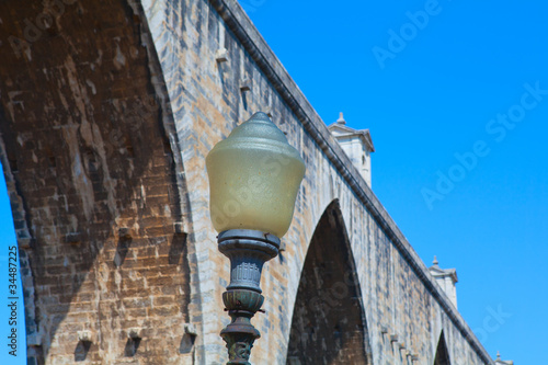 historic aqueduct in the city of Lisbon built in 18th century, P photo