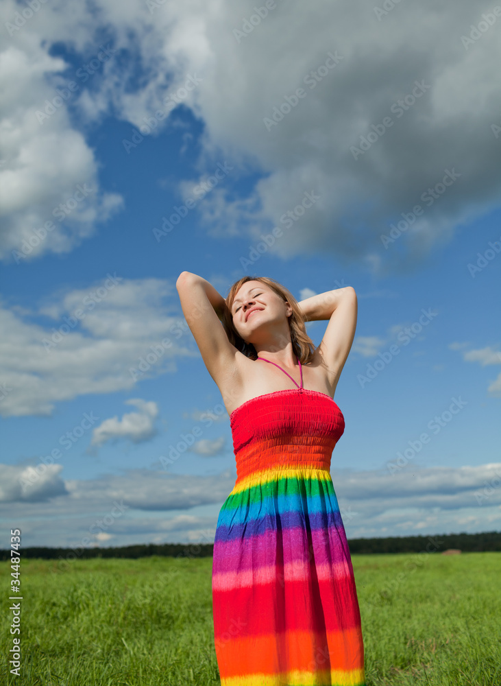 girl tilted her hands up and smiling girl tilted her hands up and smiling