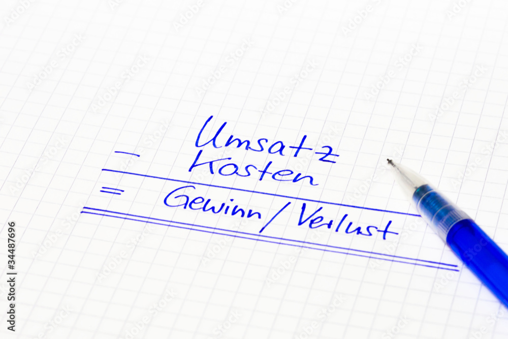 Umsatz minus Kosten ist Gewinn oder Verlust Umsatz minus Kosten ist Gewinn oder Verlust