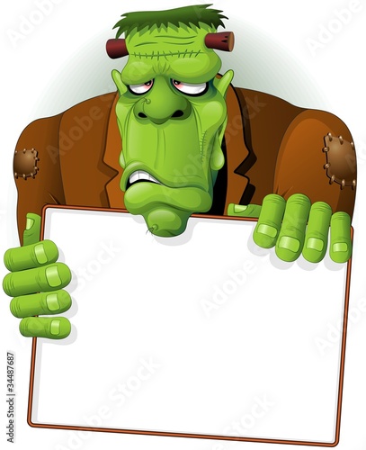 Frankenstein Halloween Cartoon Monster Sfondo Background-Vector