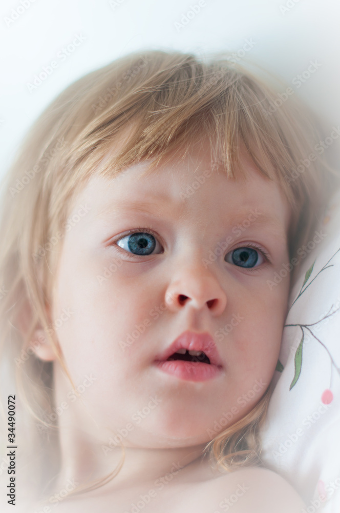 portrait of blond small girl