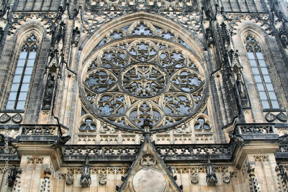 Rose window of Saint Vitus's Cathedral in Prague Rose window of Saint Vitus's Cathedral in Prague