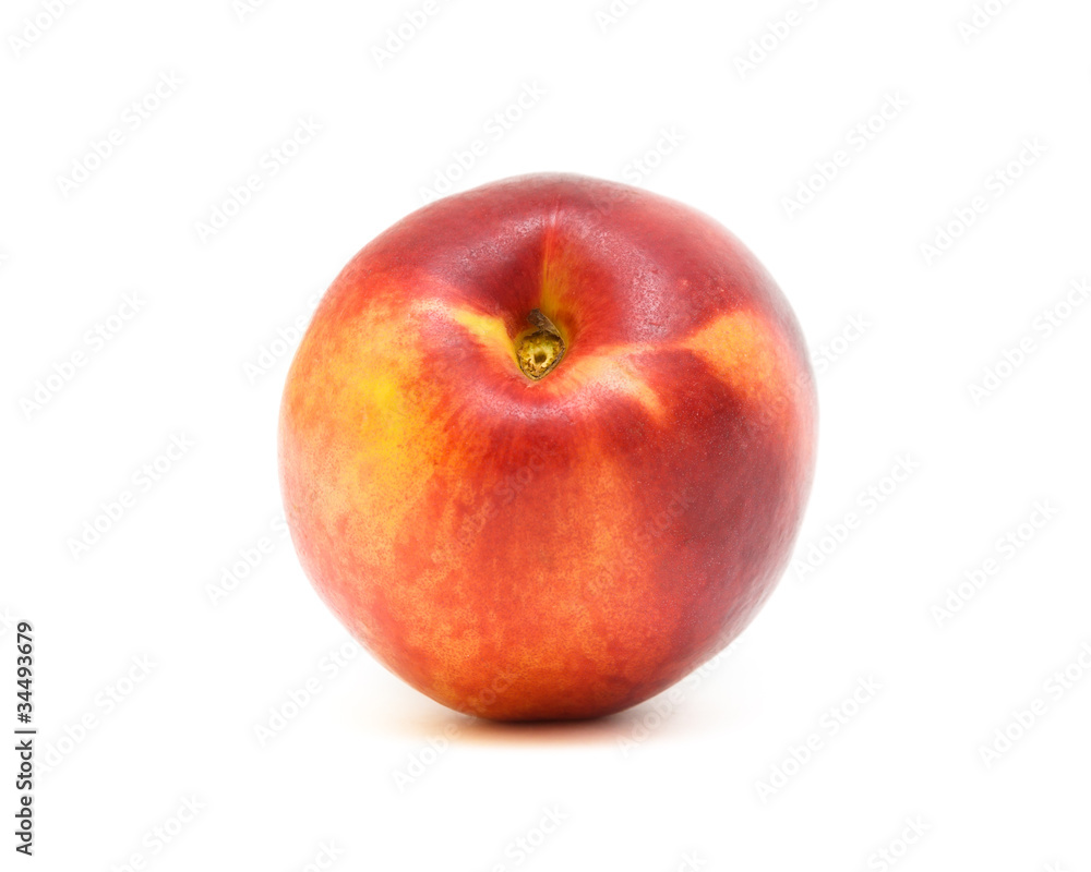 a nectarine isolated on a white background