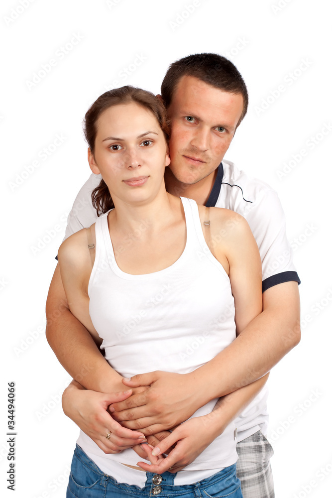 Woman and man isolated over white background Woman and man isolated over white background