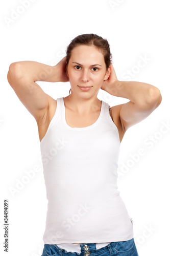 Beautiful woman isolated over white background