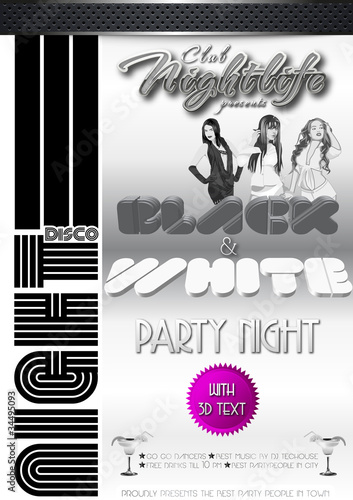 Partyflyer Black & White
