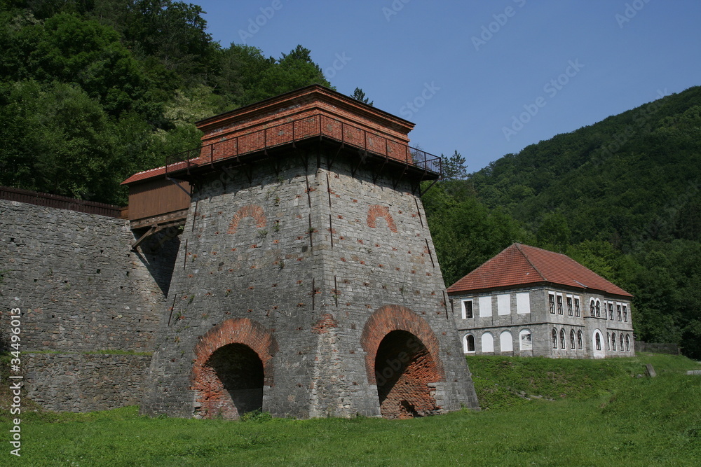 Fototapeta premium Old blast-furnace near Adamov