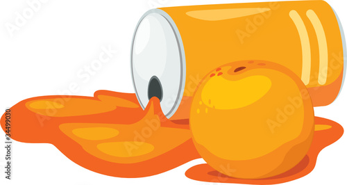 orange juice can with orange