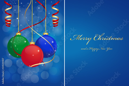 Christmas background with hanging balls
