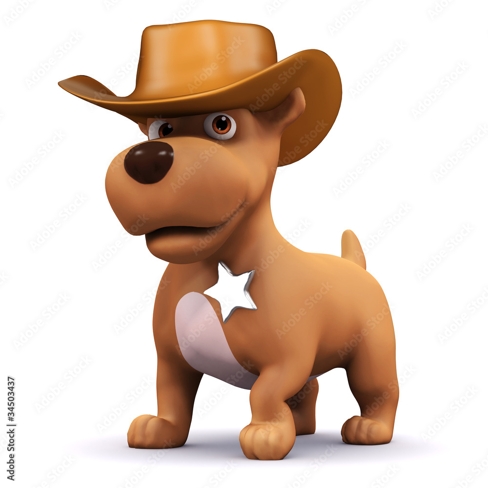 Φωτογραφία 3d Dog is the sheriff of the town