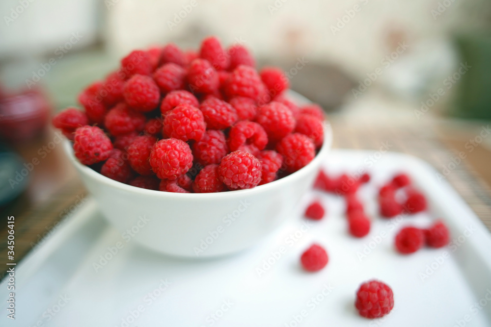 plate with raspberry plate with raspberry