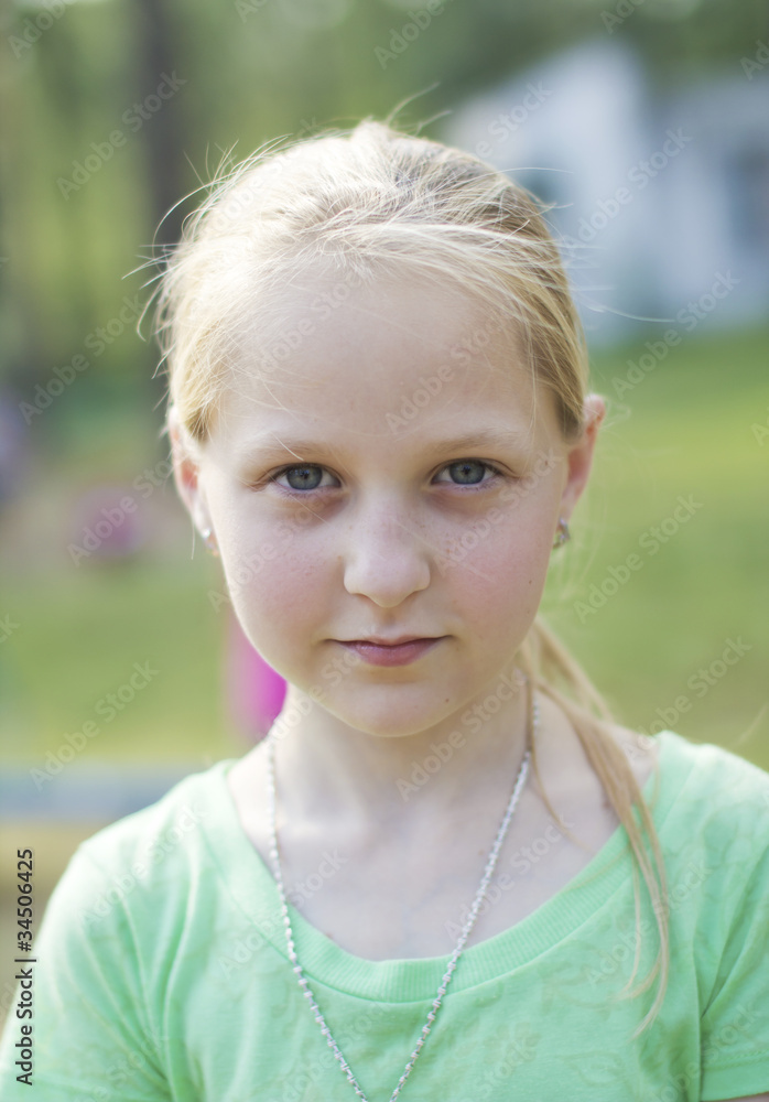 Portrait of little fair haired European girl Portrait of little fair haired European girl
