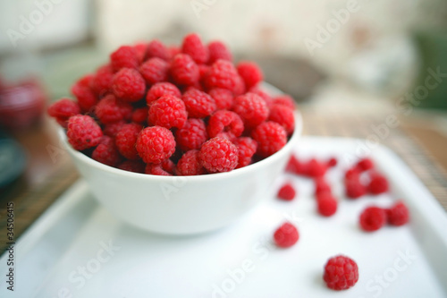 plate with raspberry