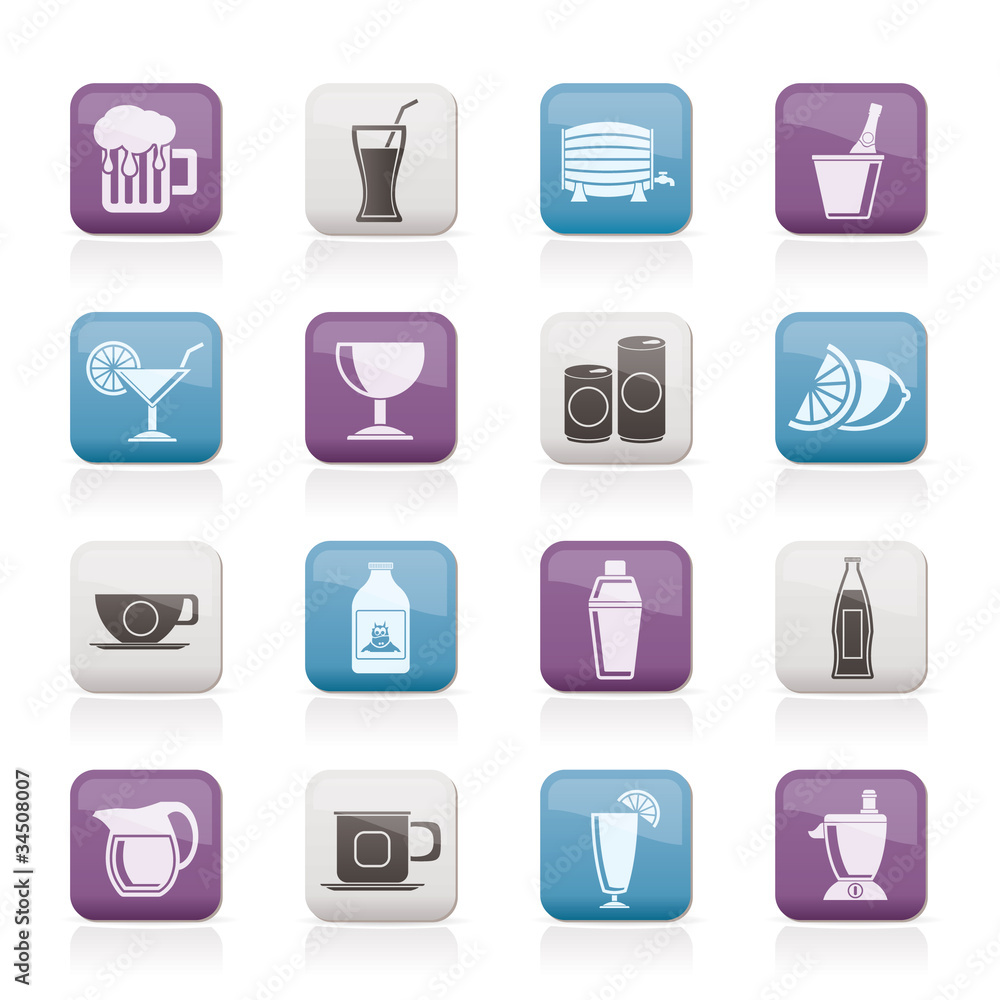 beverages and drink icons - vector icon set beverages and drink icons - vector icon set