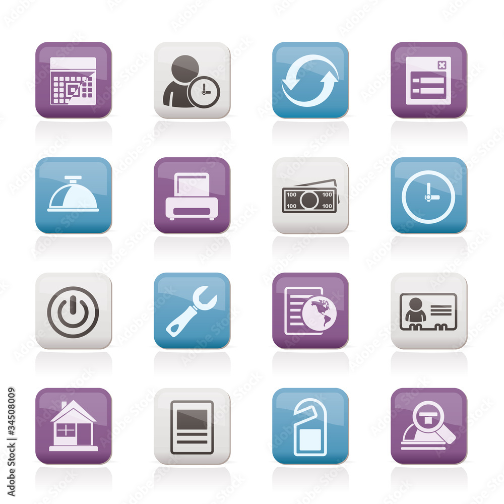 reservation and hotel icons - vector icon set reservation and hotel icons - vector icon set