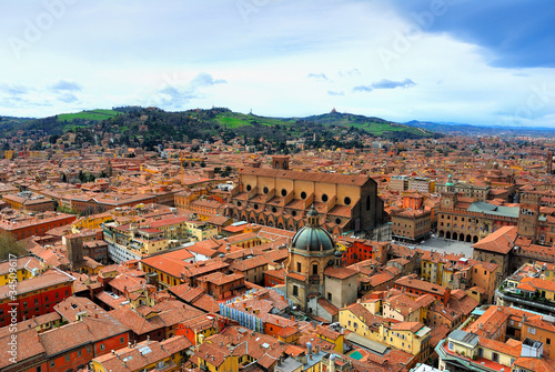 Italy, Bologna aerial view from Asinelli tower photo